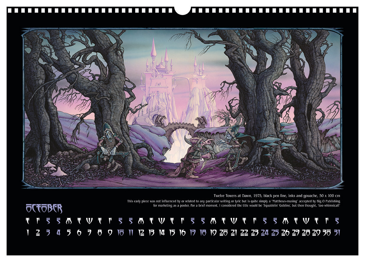 The Darkening - Rodney Matthews 2026 calendar - October