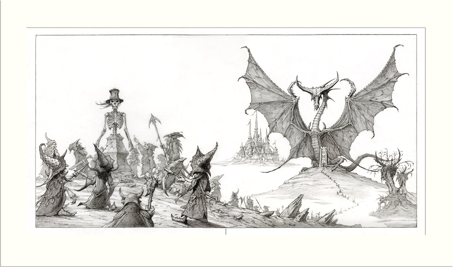 Avantasia: Here Be Dragons original pencil drawing by Rodney Matthews