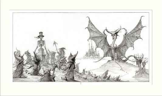 Avantasia: Here Be Dragons original pencil drawing by Rodney Matthews