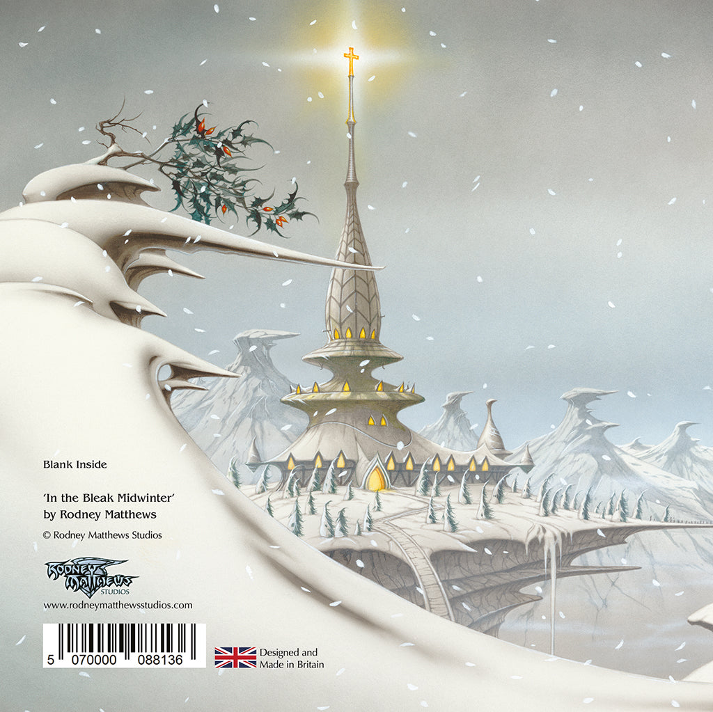 In the Bleak Midwinter fine art greetings card - back