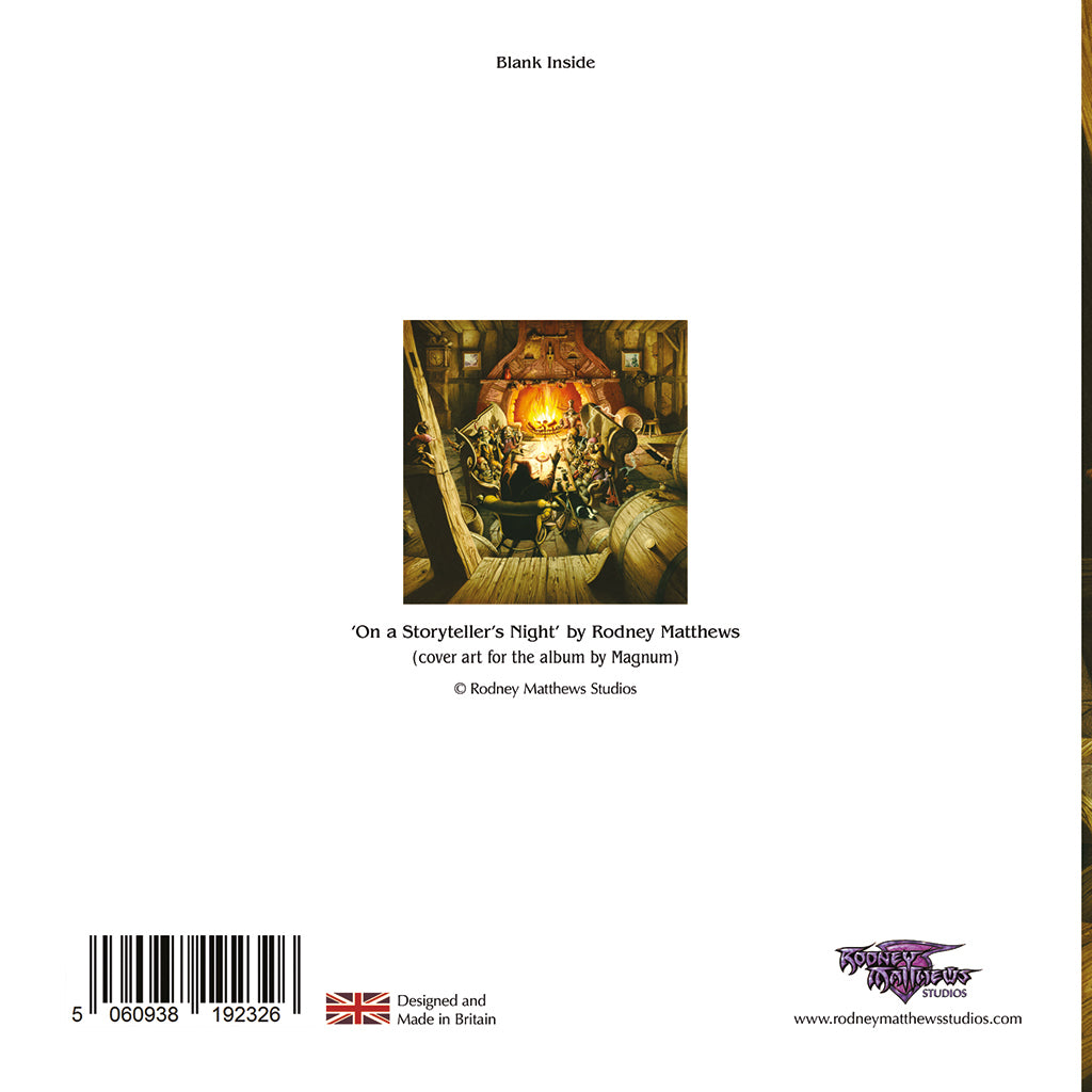On a Storyteller's Night fine art greetings card - back