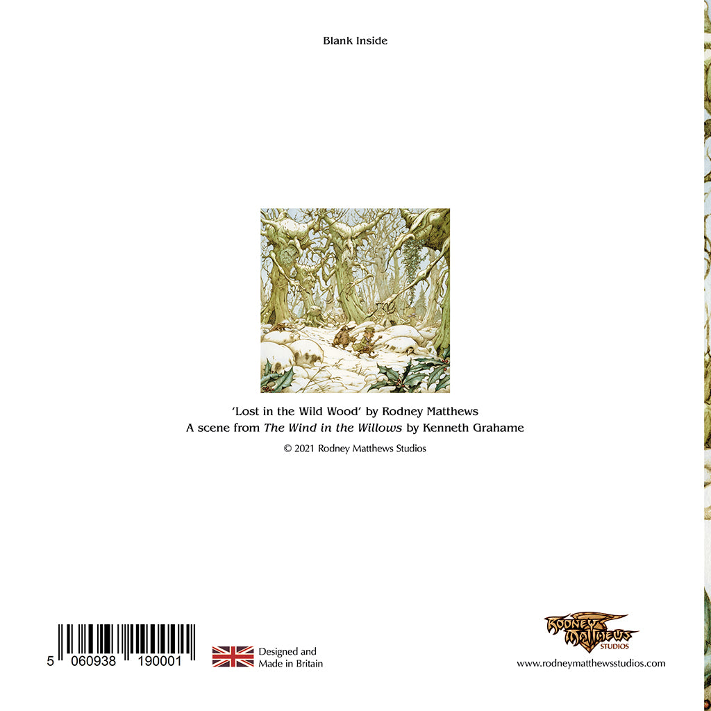 Lost in the Wild Wood fine art greetings card - back
