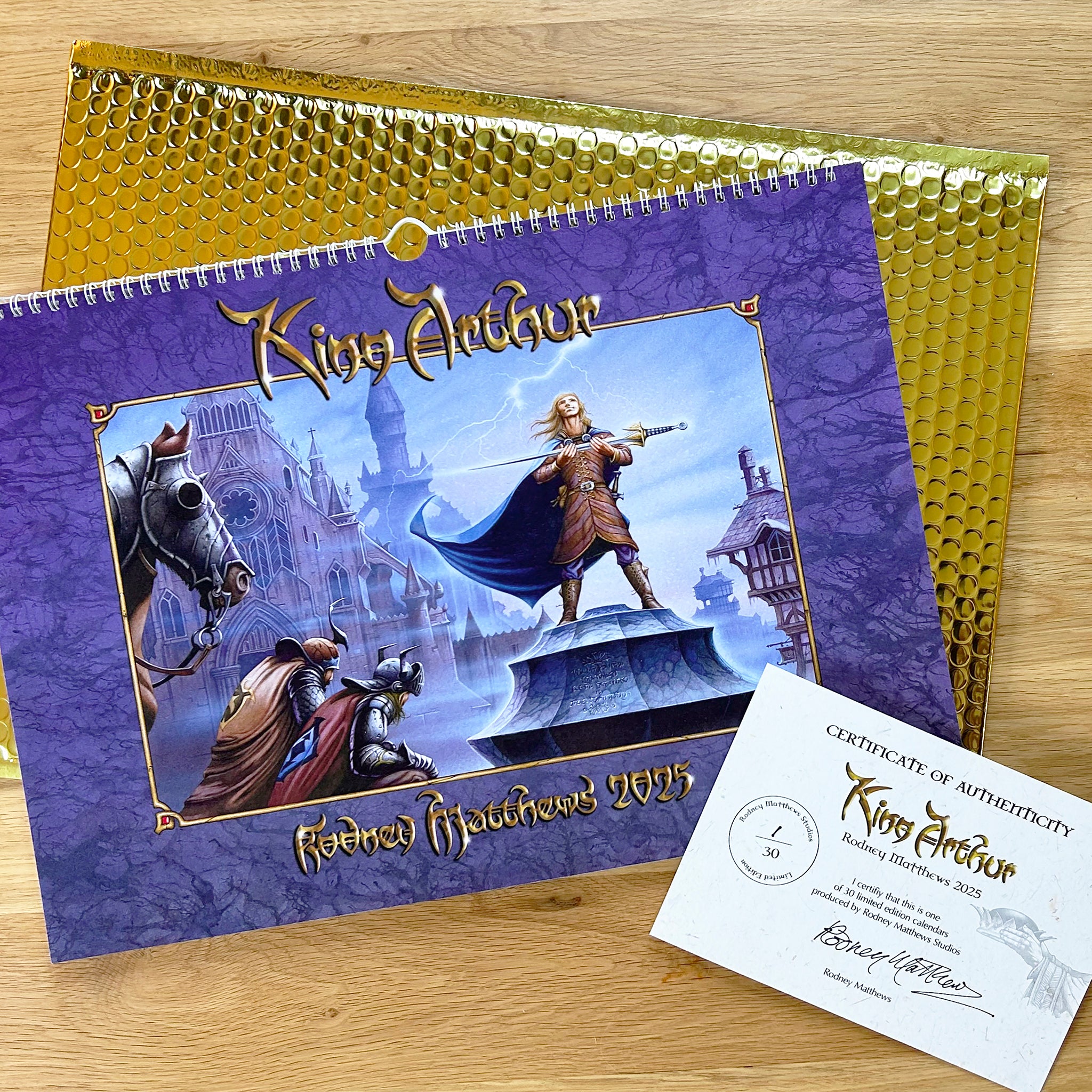 2025 King Arthur limited edition calendar by Rodney Matthews Rodney 2025 Calendars With Arthur