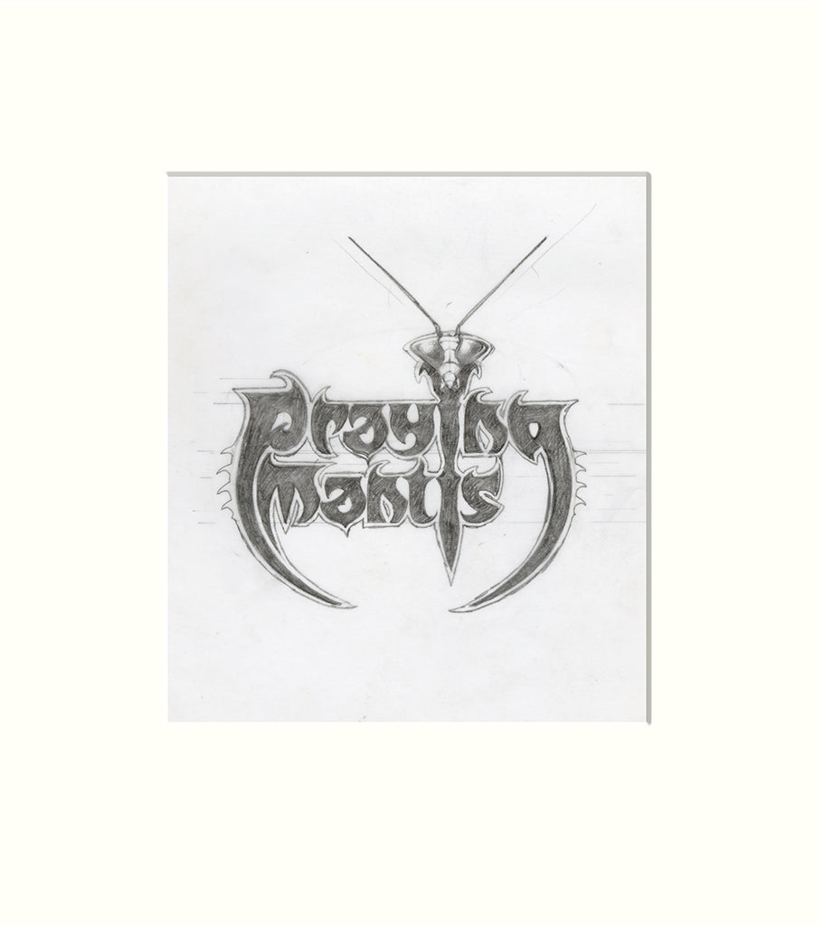Praying Mantis Logo Alternative original pencil drawing