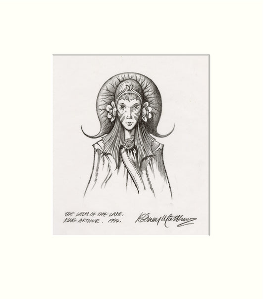 The Lady of the Lake original pencil drawing by Rodney Matthews