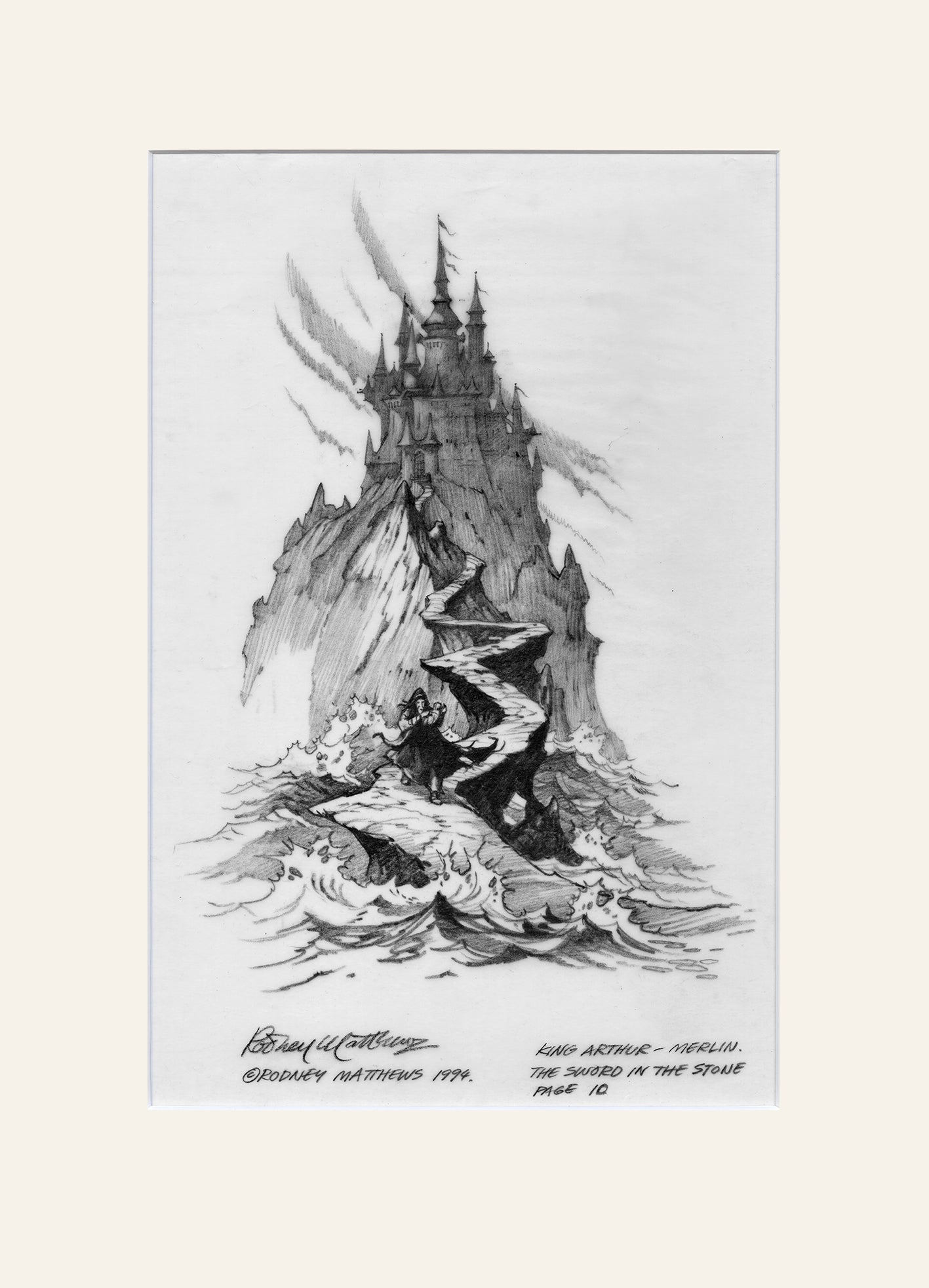 Merlin original pencil drawing