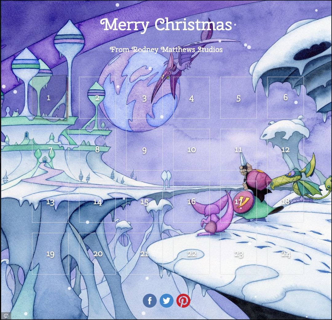Advent Calendar starts today Rodney Matthews Studios