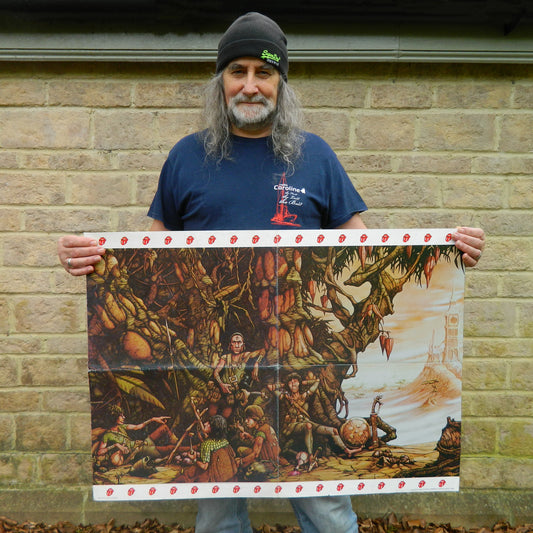 Rodney Matthews with an original The Rolling Stones US tour poster | Rodney Matthews Studios