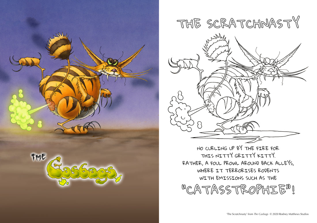 Free 'The Scratchnasty' Colouring Sheet © 2020 Rodney Matthews Studios