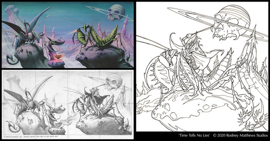 Free 'Time Tells No Lies' Colouring Sheet | Rodney Matthews Studios