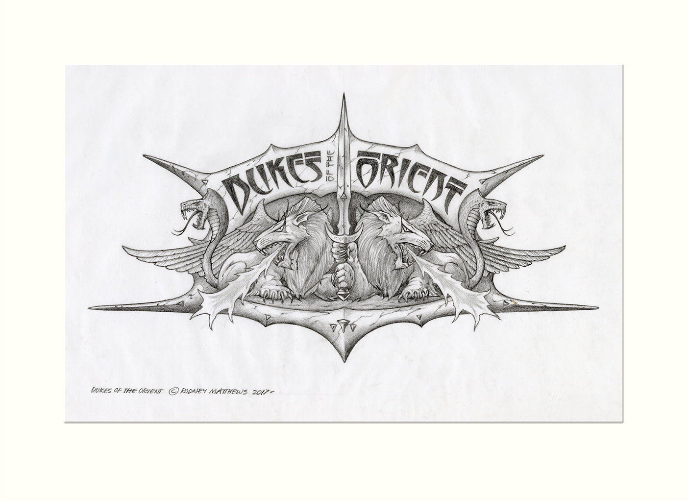 Dukes of the Orient original pencil drawing by Rodney Matthews