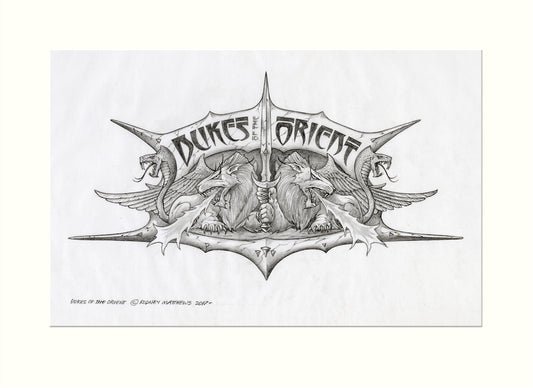 Dukes of the Orient original pencil drawing by Rodney Matthews