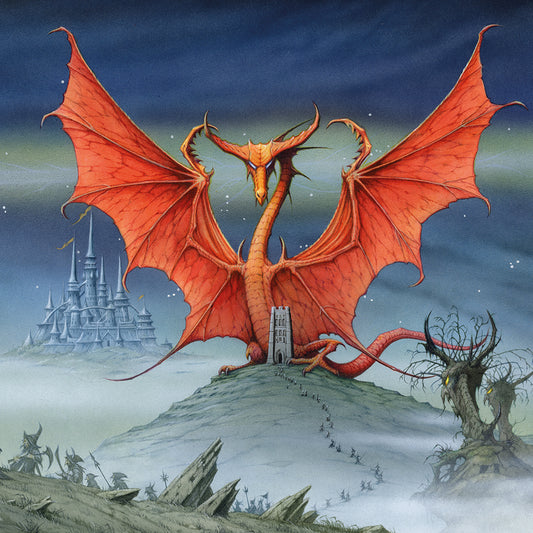 Here Be Dragons fine art greetings card - front