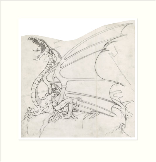Dragon original pencil drawing by Rodney Matthews