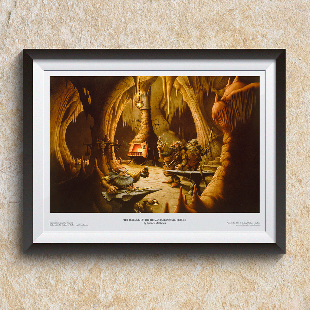 The Forging of the Treasures (Dwarven Forge) print by Rodney Matthews