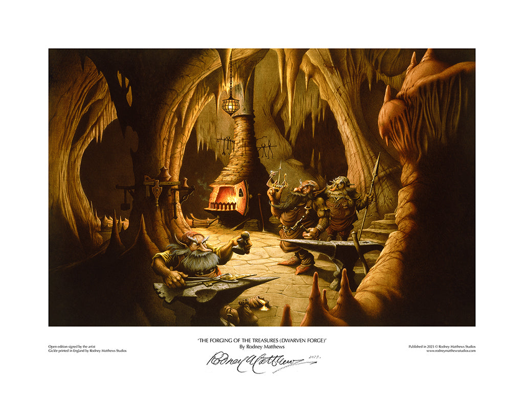 The Forging of the Treasures (Dwarven Forge) print by Rodney Matthews