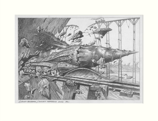 Mole Machine original pencil drawing by Rodney Matthews