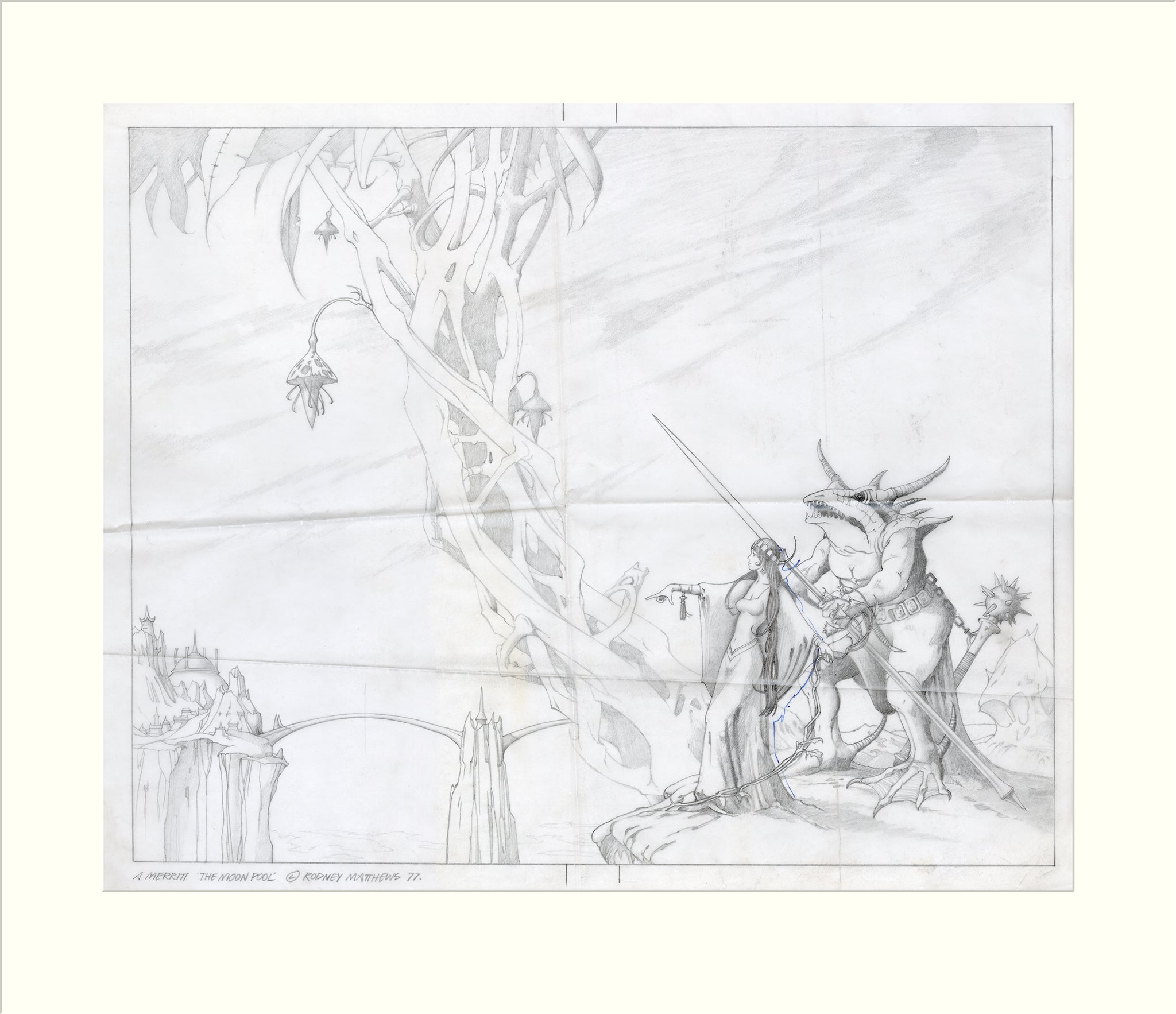 The Moon Pool original pencil drawing by Rodney Matthews – Rodney ...