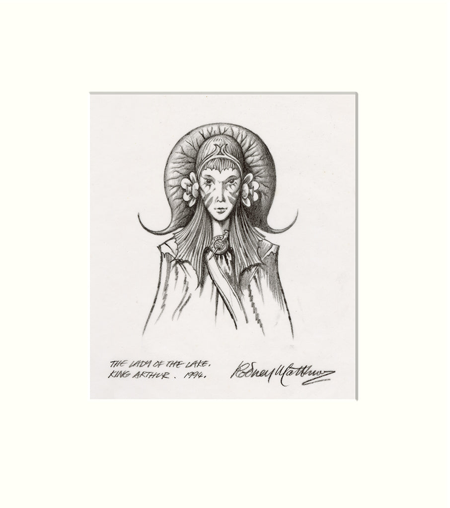 The Lady of the Lake original pencil drawing by Rodney Matthews