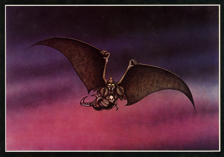Original 1970s Note Card - On Leathern Wings