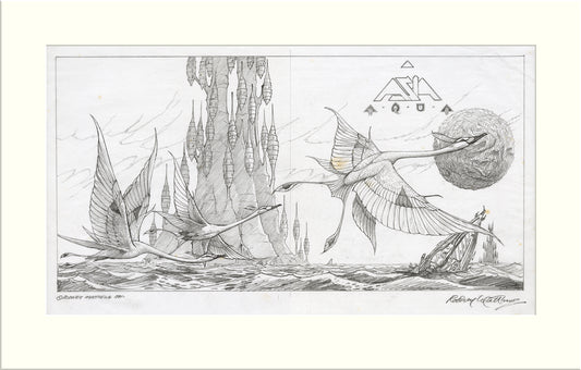 Aqua - Proposed (III) (Asia) original pencil drawing by Rodney Matthews