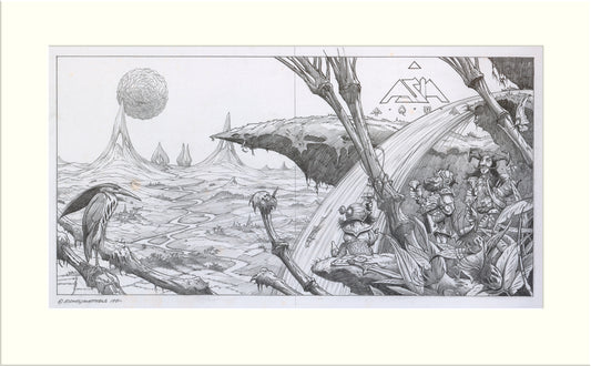Aqua - Proposed (II) (Asia) original pencil drawing by Rodney Matthews