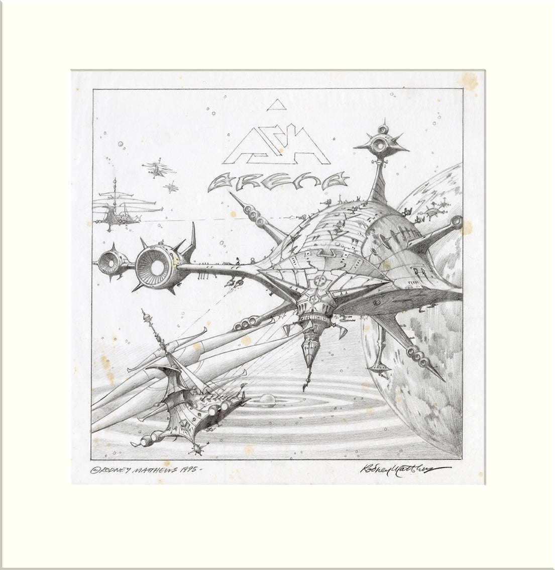 Arena - Alternative (Asia) original pencil drawing by Rodney Matthews