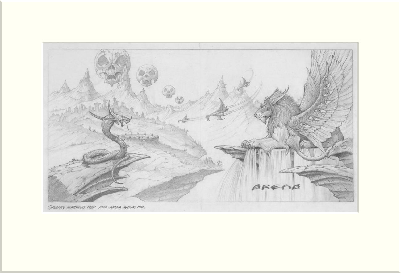 Arena (Asia) original pencil drawing by Rodney Matthews