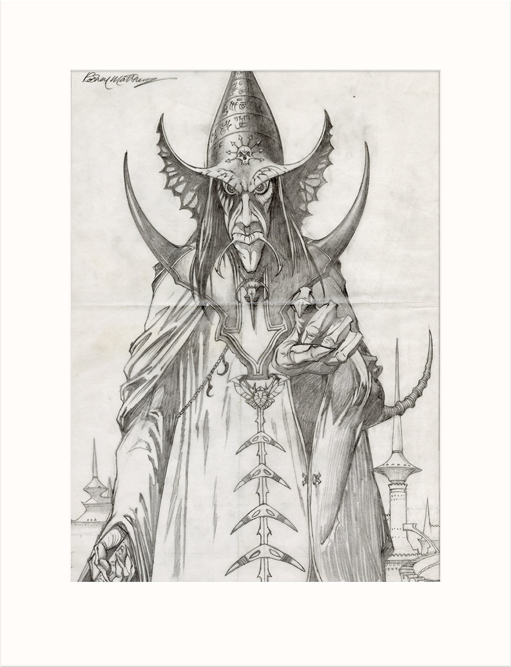 Arioch - Lord of Chaos original pencil drawing