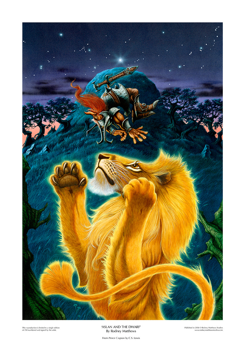 The Chronicles of Narnia: Aslan and the Dwarf limited edition giclèe art print
