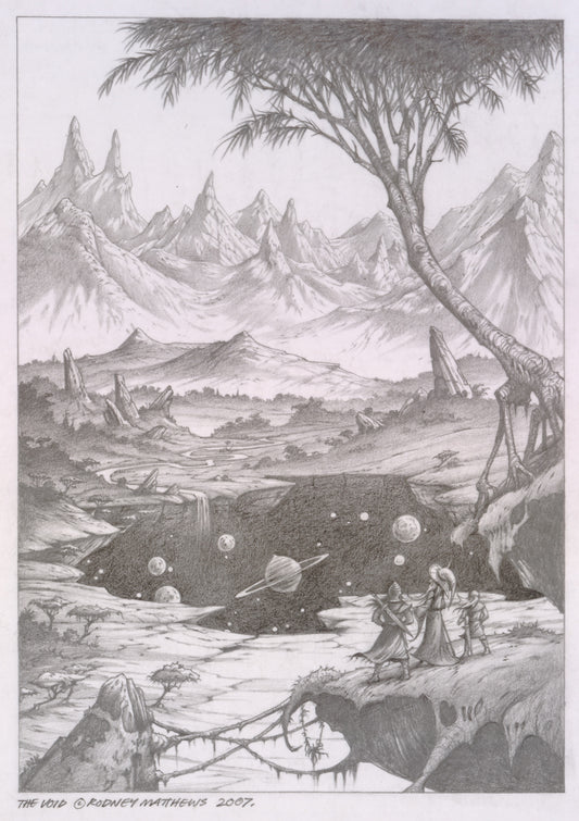The Void (World of Illusions) original pencil sketch by Rodney Matthews