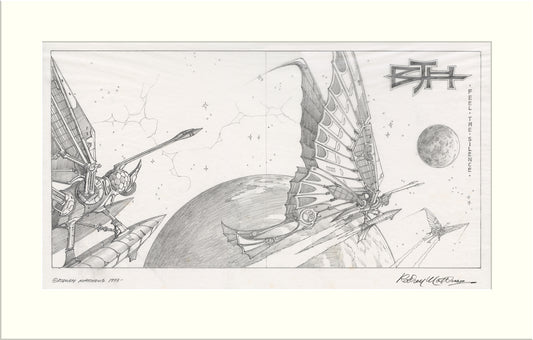 Caught in the Light - Alternative (I) (Barclay James Harvest) original pencil drawing by Rodney Matthews