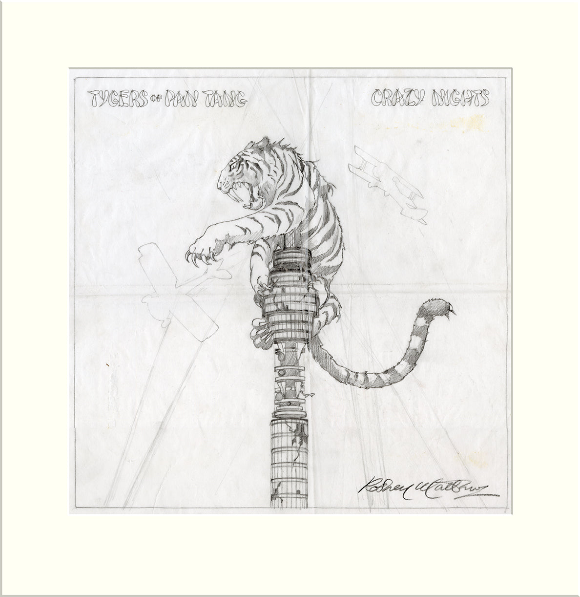 Crazy Nights (Tygers of Pan Tang) original preliminary sketch by Rodney Matthews