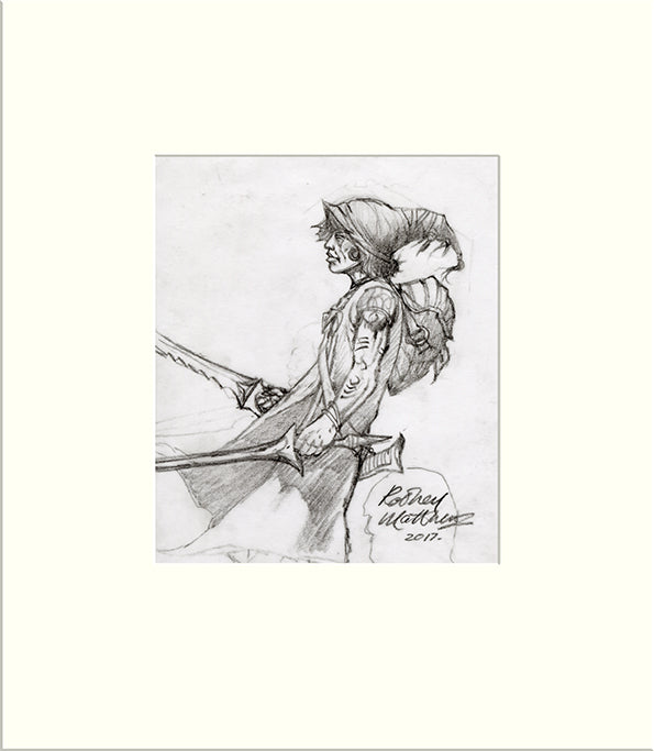 Detail from Painted Black: Mick Jagger (The Rolling Stones) by Rodney Matthews