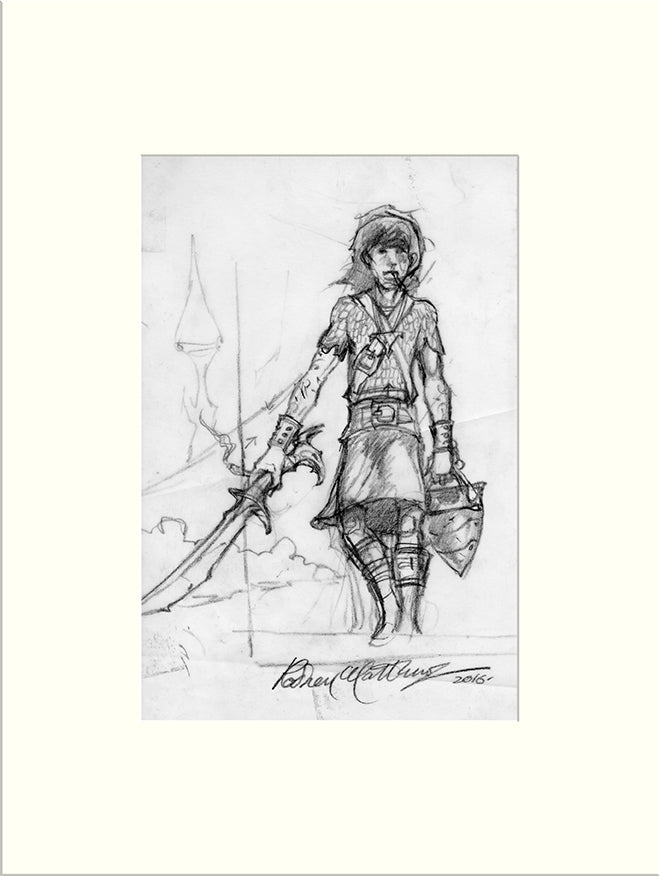 Detail from Time on our Side: Keith Richards and Sword (The Rolling Stones) by Rodney Matthews