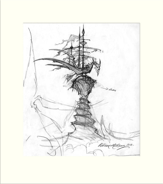 Detail from Time on our Side: Skeletal Ship (The Rolling Stones) by Rodney Matthews