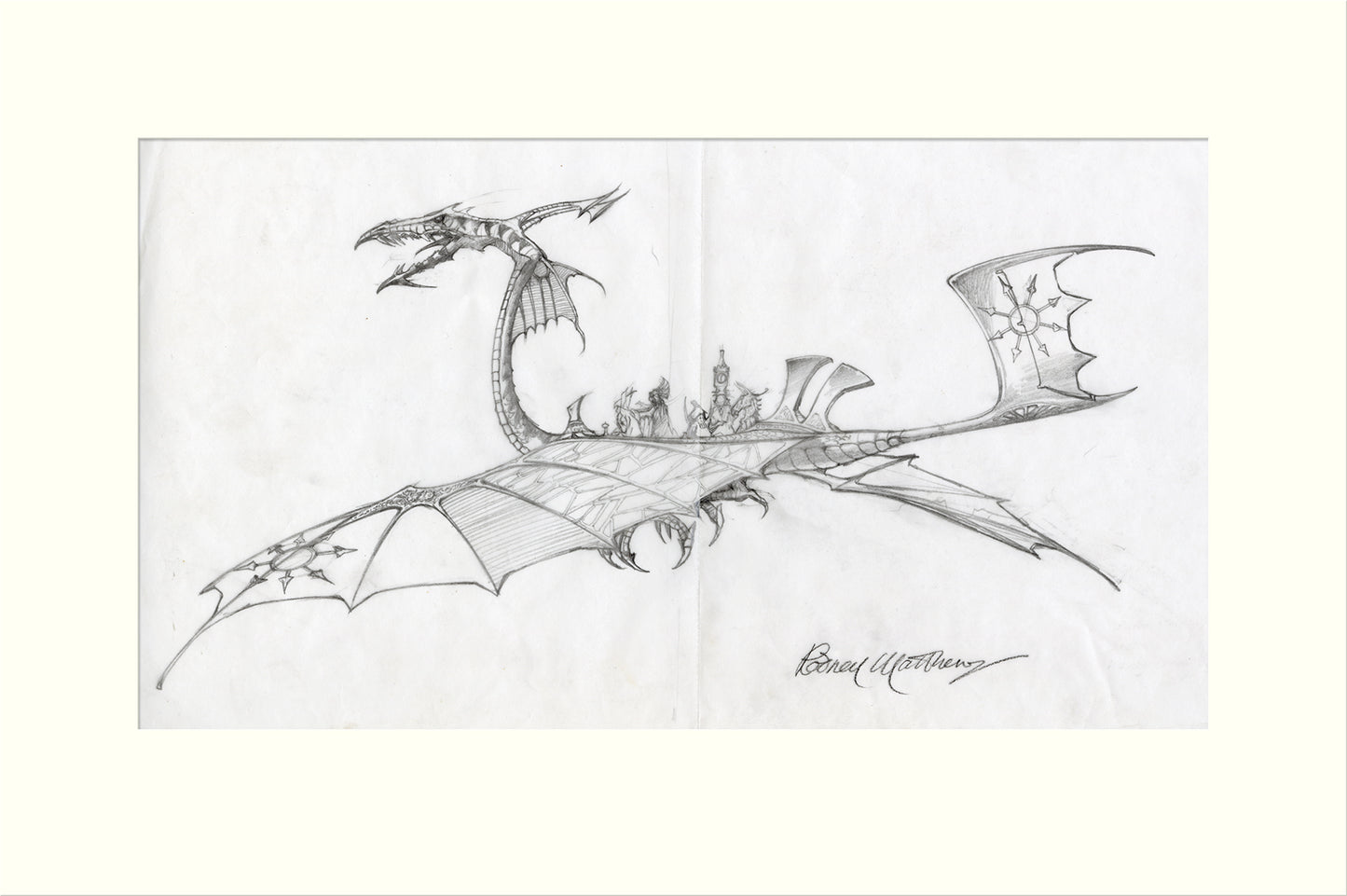 The Air Car pencil drawing by Rodney Matthews