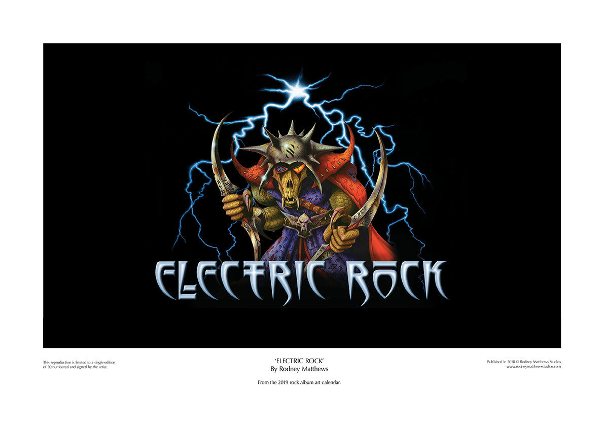 Electric Rock limited edition print by Rodney Matthews
