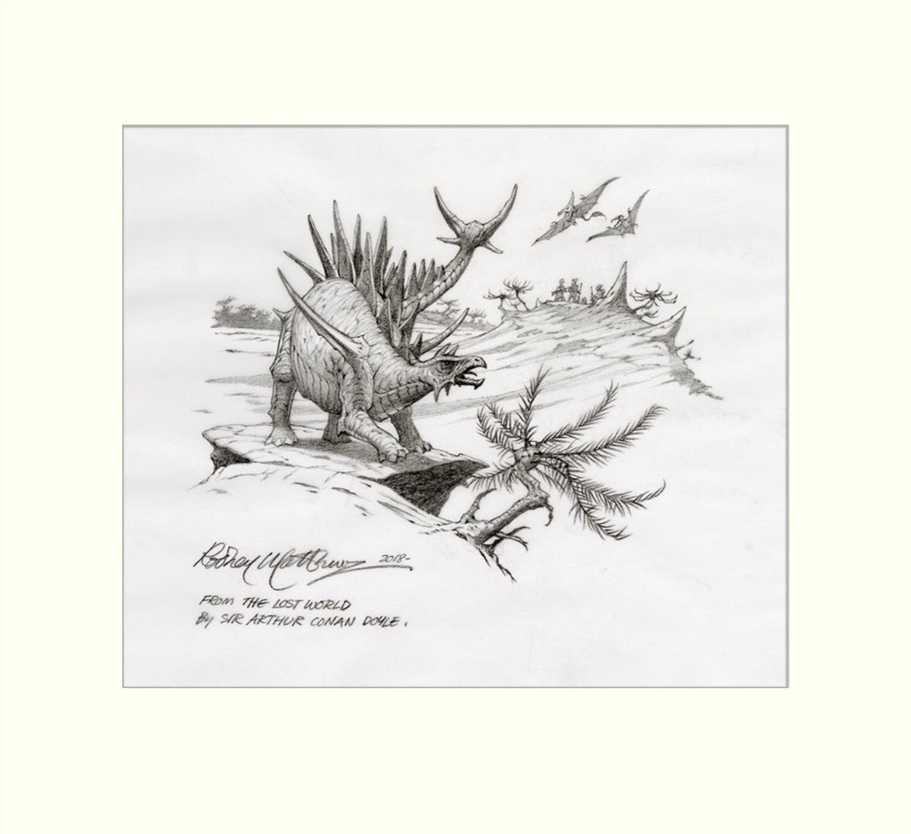 The Lost World original pencil drawing Rodney Matthews Studios