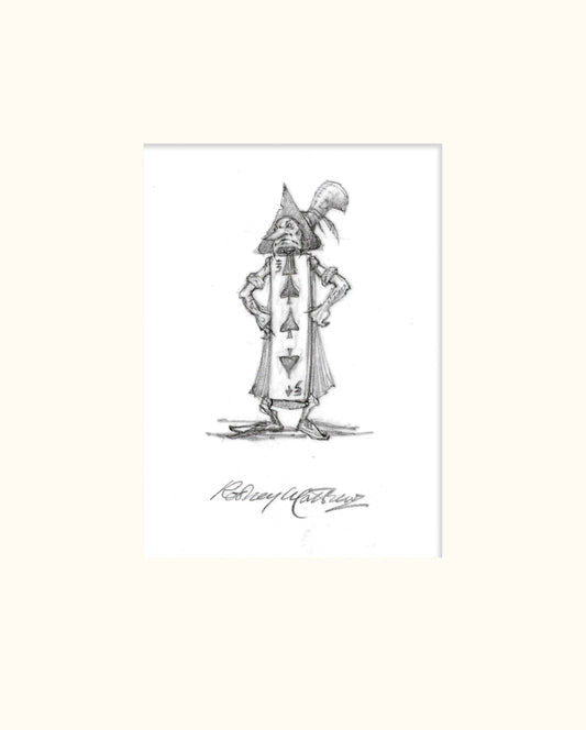 Detail from LOTRTE (Magnum) - Playing card original pencil sketch by Rodney Matthews