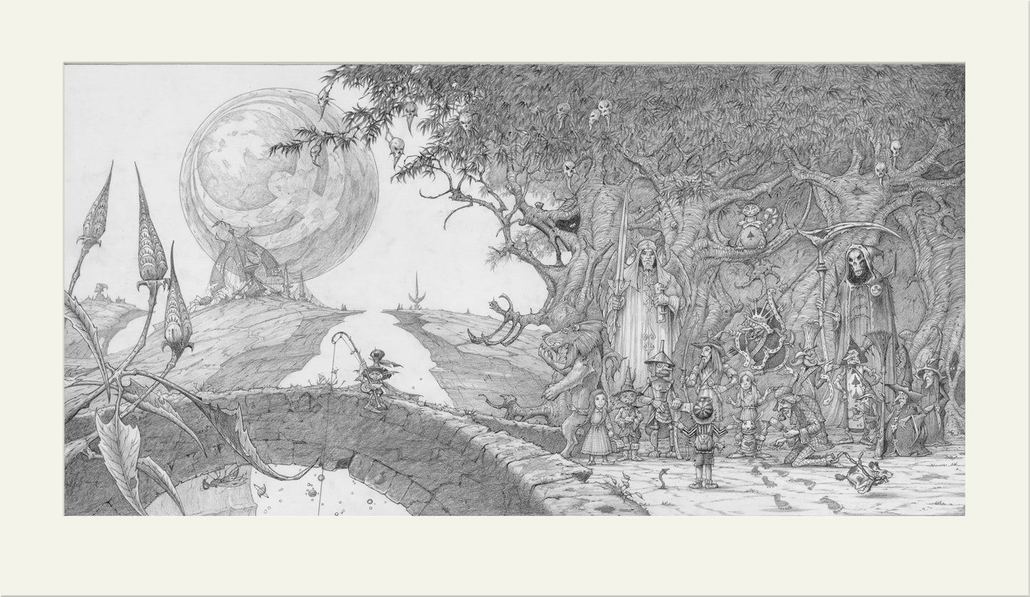 Lost on the Road to Eternity original pencil drawing by Rodney Matthews
