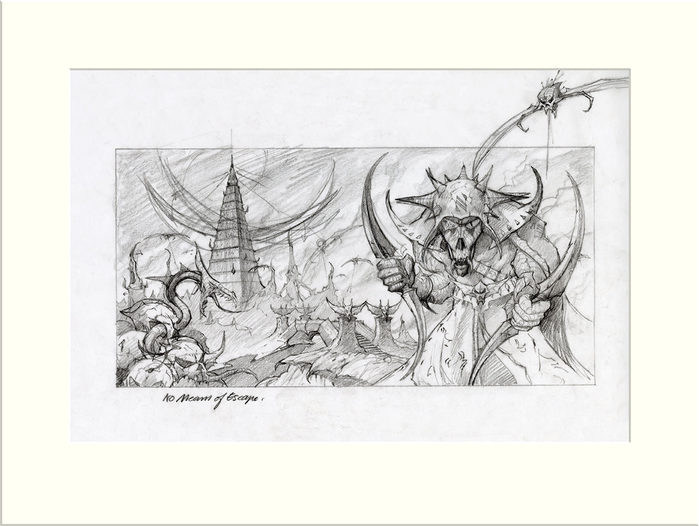 No Means of Escape - Preliminary (Nazareth) original pencil sketch by Rodney Matthews