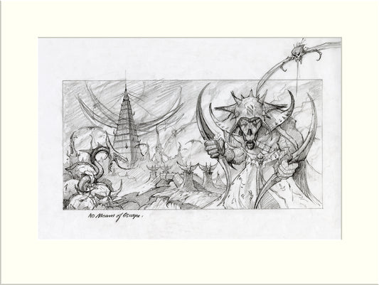 No Means of Escape - Preliminary (Nazareth) original pencil sketch by Rodney Matthews