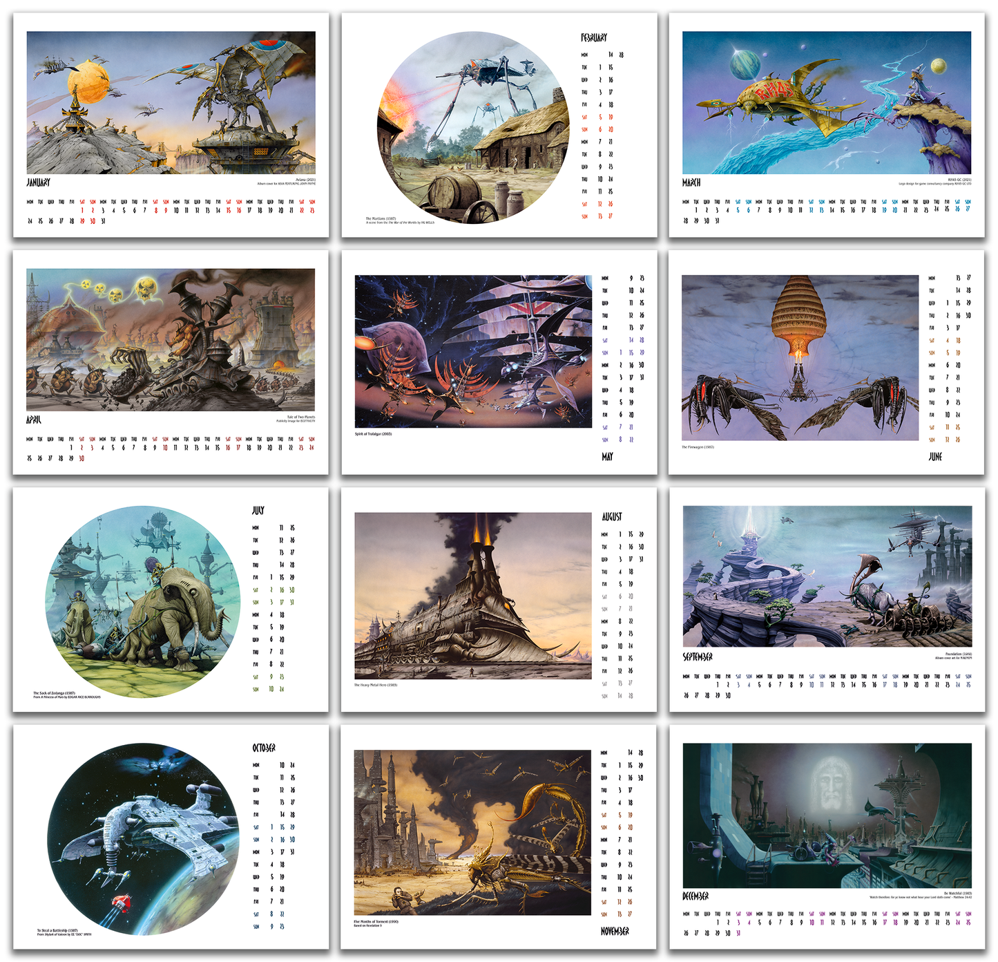 2022 Industria Calendar by Rodney Matthews - Inside Pages