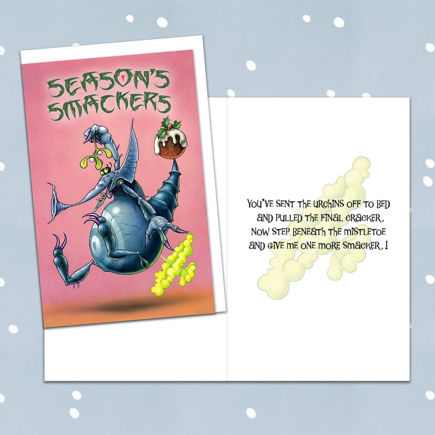 Season's Smackers Christmas Card