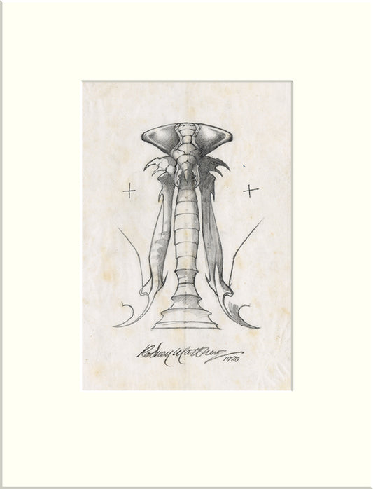 Praying Mantis: Time Tells No Lies Record Centre original pencil drawing
