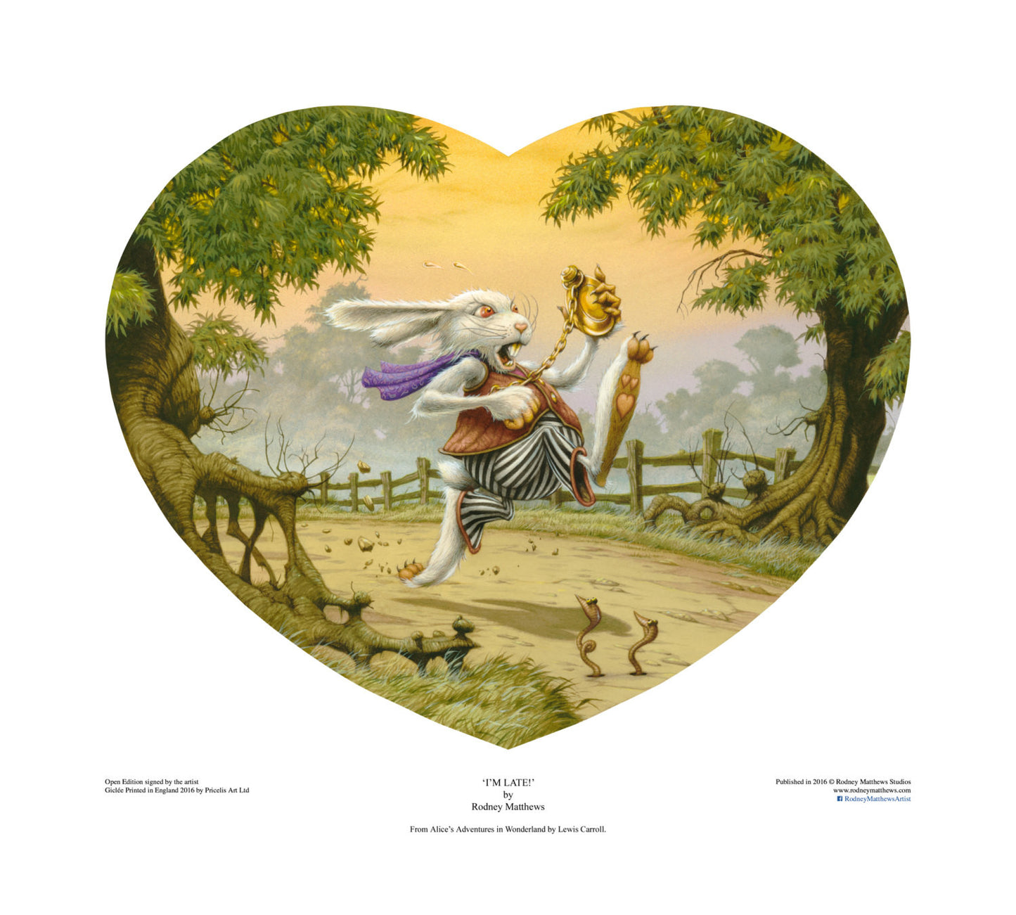 I'm Late! (Alice in Wonderland) open edition print, hand-signed by Rodney Matthews